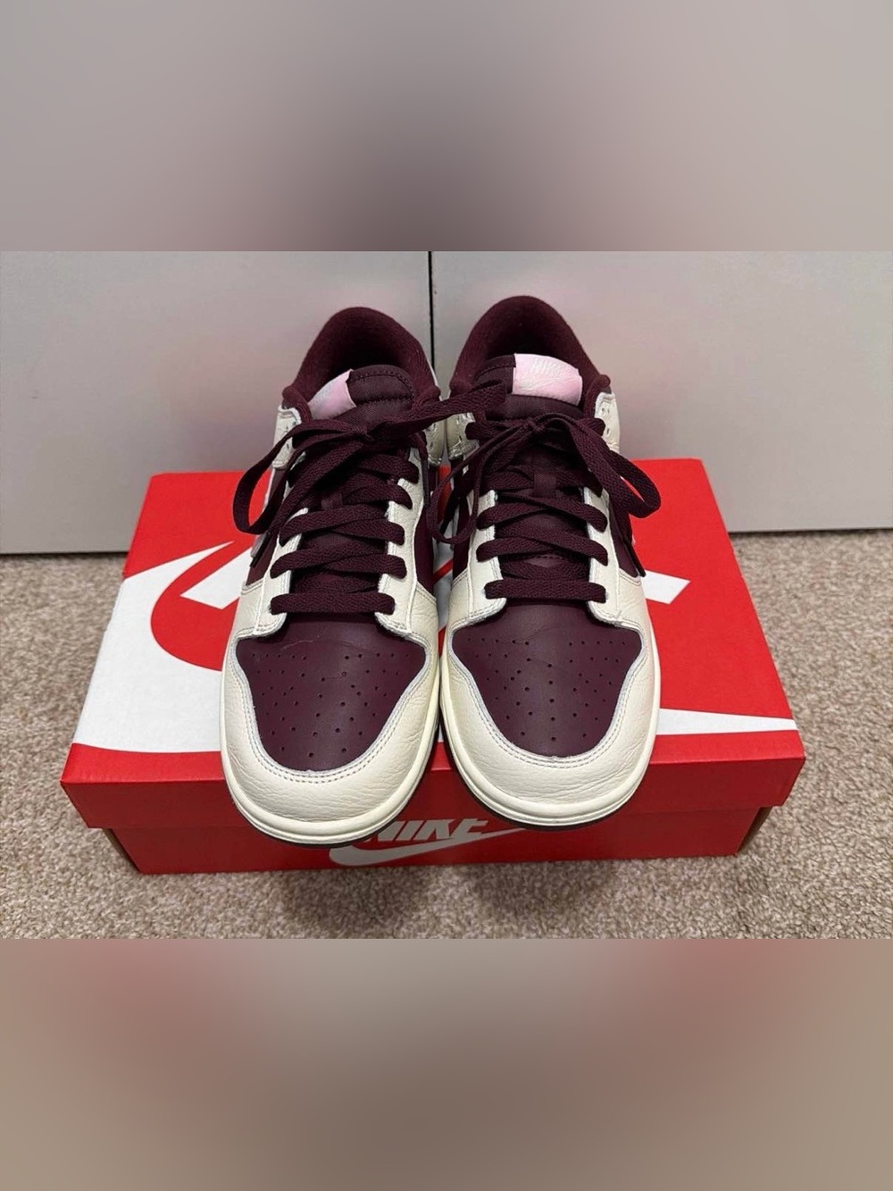 Nike Dunk Low Retro PRM (Pale Ivory/Night Maroon) - Size 8M - Picture 3 of 7